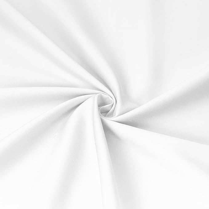 Sunflower King Fitted Sheet, 1-Piece Deep Pocket Fitted Bottom Sheet 16", 100% Cotton Sateen Soft Breathable, White