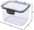 Progressive Prokeeper + Deli Storage Set: Air-Tight Silicone Sealed Containers w Grooved Bottom, Dry Erase Lid, BPA-Free, Stackable, Keeps Meats & Cheeses Fresh Longer, PKS-706C Tall Deli 1.65L