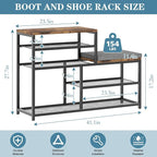 Shoe Rack,Freestanding Hidden Shoe Storage Organizer for Entryway, Shoe Bench Shelves for High Boot with Seat Cushion,Wood Shoe Rack Cabinet for Front Door Entrance Closet, Hallway, 5 Tier,Brown