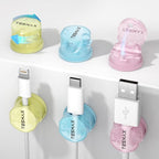 Magnetic Cable Clips 360° Rotation Cord Holder, 6Pack Cord Organizer 1s Lock Cable Smooth Adjustable Desk Organizers and Accessories, Adhesive Cord Clips for Nightstand,Phone,Wall,Car,Home Office