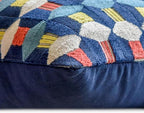The HomeCentric Blue Bed Runner for King/Queen/Twin Velvet Decorative Bed Scarf 53"x18" Bed Runner Without Pillow Cover, Geometric Bed Scarf Bedroom Décor Accent - Blue Patterns