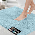 GORILLA GRIP Bath Rug Mat 36x24, Thick Soft Absorbent Chenille, Quick Dry Microfiber Mats, Rubber Backing Washable Shower Floor Rugs, Bathmat Runner, US Designed Bathroom Home Decor Accessories Sky