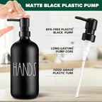 VIMERPA Hand Soap Dispenser, Matte Black Soap Dispenser for Bathroom, Glass Hands Liquid Dispenser with Plastic Pump, 17 Fl Oz Refillable Lotion Soap Bottle Container, Farmhouse Kitchen Decor