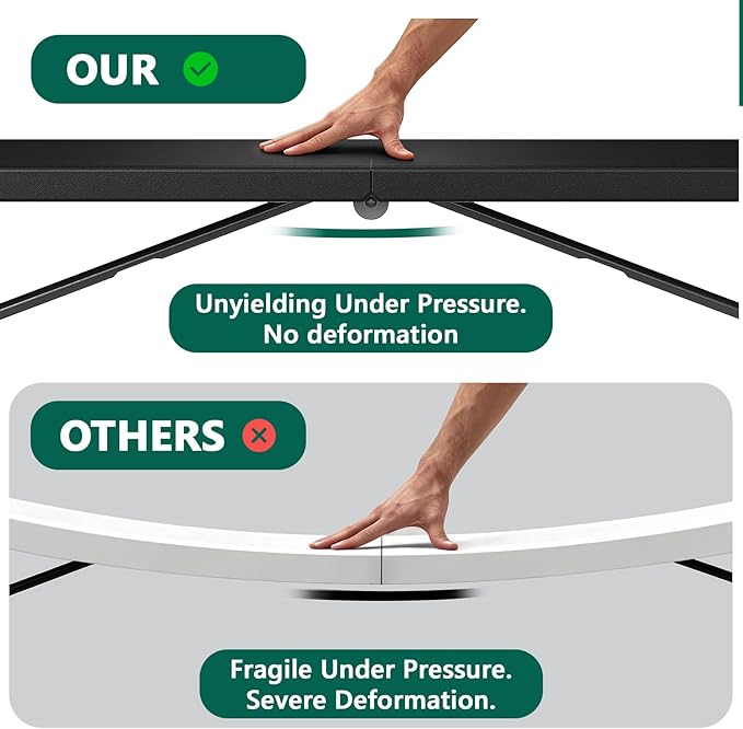 6FT Folding Table, Heavy Duty Plastic Fold-in-Half Utility Table with Handle, Portable Camping Picnic Table with Steel Legs for Indoor Outdoor Party, Dining, Black,2 Pack