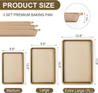 FLAREFX Baking Pan Set of 3 | 13/15/18" Cookie Sheets for Baking Supplies