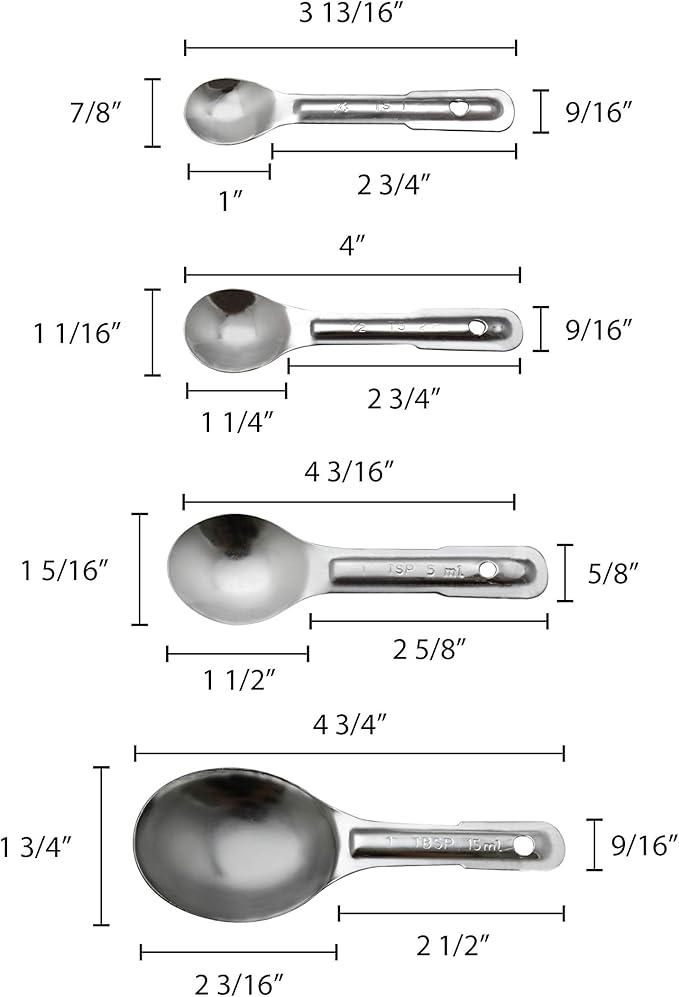 Thunder Group Stainless Steel Measuring Spoon Set