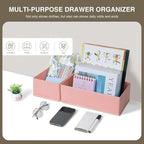 DIMJ Drawer Organizers - Set of 12 Fabric Closet Organizers and Storage, Drawer Dividers for Baby Clothes, Socks, Belt, Tie (Pink)