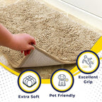 Muddy Mat® Shown on TV – Super Absorbent Microfiber Dog Door Mat for Muddy Paws, Non-Slip Washable Pet Rug, Quick Dry Chenille Entryway Carpet, Machine Washable Indoor Outdoor mat, Beige 28"x18"