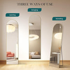 NEWBULIG 59"x16" Arched Full Length Mirror, Full Body Floor Mirror with Aluminum Alloy Thin Frame, Wall or Standing Mirror for Bedroom, Living Room, Dressing Room, Gold