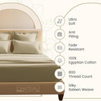Bed Sheets King Size Sheets Set, 800 Thread Count King Size Bedding Sheets & Pillowcases, Soft & Comfy Thick Cotton 15" Deep Pocket Breathable Bed Sheet, No Pill & Shrink, Machine Washable- Linen
