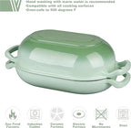 VORRINGARD Enameled Cast Iron Sourdough Bread Oven, Dutch Oven, Loaf Cast Iron Bread Pan for Homemade Bread Baking, Meatloaf Pan with Lid, 7QT, Green