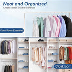 HOUSE DAY White Plastic Hangers 20 Pack, 16.25" Slim Hangers with Non-Slip Extended Notch, Perfect for Plus Size & Curvy Fits, Closet Organization Essential, Space Saving for Dorm Apartment Home