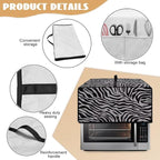 Grey Zebra Print Microwave Oven Dust Cover Dust-Proof Waterproof Microwave Toaster Oven Cover Easy to Clean Kitchen Machine Covers Case Protections Protector, M