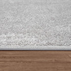 Paco Home Solid Area Rug in Silver Modern Plain Design, Size: 5'3" x 7'3"