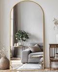Full Length Mirror, Arched Floor Mirror Freestanding, Floor Standing Full Body Mirror with Stand for Bedroom, Hanging Mounted for Living Room Cloakroom