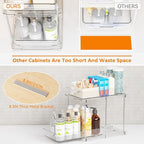 Yieach 2 Pack 10.6″ High Pull Out Medicine Cabinet Organizer for Vitamin,Pill Bottle and Supplement,2 Tier Slide out Under the Sink Organizer,Bathroom Vanity Storage and Cupboard Undersink Organizers