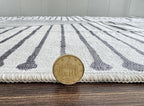 GLN Rugs Contemporary Collection - Machine Washable Area Rug, Contemporary Washable, Non Slip, Low Pile Chenille Rug, Living Room, Bedroom, Kitchen Rug (3' x 5' Black Beige)