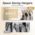HOUSE DAY Space Saving Hanger Hooks 60 Pack, Black Clothes Hanger Connector Hooks, Heavy Duty Hanger Hooks Space Saver, Premium College Dorm Room Essentials, Good Closet Organizers and Storage