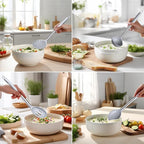Silicone Kitchen Utensils Set - Culinary Couture 6-Pieces Grey Silicone Cooking Utensils Set for Nonstick Cookware - Stainless Steel Handle