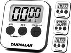 Tanmalan Kitchen Timer for Cooking Loud Alarm, Large Display, Auto Memory Loud Alarm, Large Display,Big Button，for Kids for Teacher Classroom Must Haves,Count Down-up,Easy to use (Black,4 Pack)
