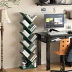 SHEEPAM 10 Tier Tree Book Shelf, Floor Standing Wood Bookshelf