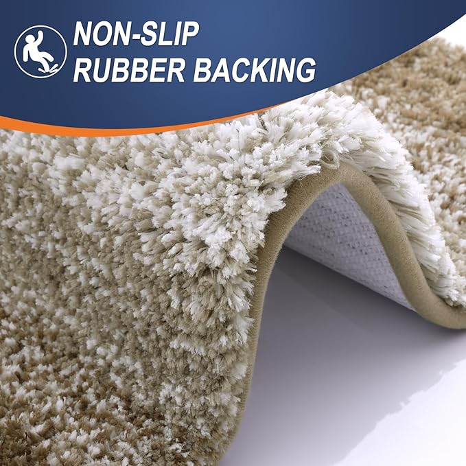 OLANLY Bathroom Runner Rugs 59x24, Extra Soft Absorbent Microfiber Bath Rugs, Rubber Backing, Quick Dry, Machine Washable Bath Mats for Bathroom Floor, Tub and Shower, Home Decor Accessories, Coffee