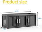3 Doors Shoe Storage Bench - 2 Side Door Hidden Furniture Cabinet with Storage, Waterproof Entryway Bench with Seat for Indoor Outdoor, End of Bed Footrest Stool for Bedroom, Hallway, Black