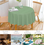 Mulbozy 12 Pack Sage Green Round Tablecloth, 84 Inches Plastic Table Cover, Premium Disposable Round Party Tablecloth for Restaurant Dinners, Wedding, Grad Party, BBQ, Outdoor Camping
