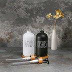 MOMEEMO Soap Dispenser Set, Contains Hand and Dish Soap Dispenser, Suitable for Kitchen Decor. (Black & White)