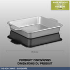 Starfrit The Rock Wav 9" Non-Stick Square Baking Pan, Carbon Steel, Grey