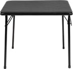 Flash Furniture Mindy Folding Kids Table with Vinyl Padded Top, Children's Square Activity Table for Daycare and Classrooms, Black
