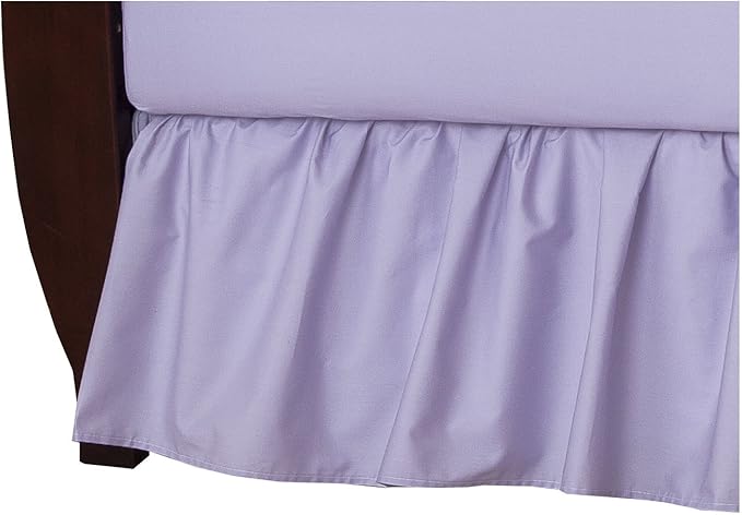 Ruffled Bed Skirt (King, Lavender) 18 Inch Drop Dust Ruffle with Platform, 100% Cotton 600 Thread Count Fabric, Gathered Styling, Available in All Bed Sizes and 23 Colors - Bedskirt