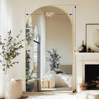 Oversized Full Length Mirror 81x41 Inch - Wall Mounted or Standing Floor Mirror with Aluminum Alloy Frame, Shatterproof Tempered Glass - Modern Mirror for Bedroom, Living Room, Closet, Gold