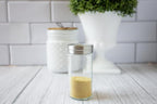 Fox Run Glass Spice Jar With Stainless Steel Shaker Lid, 4 Ounce Clear Seasoning Shaker