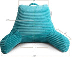 Hearth & Harbor Reading Pillow for Bed Adult – Back Pillow for Sitting in Bed, Standard Bed Pillows for Sitting Up in Bed, Foam Bed Chair Pillow, Teal Bed Rest Pillow