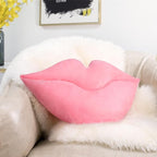 AELS 3D Large Lips Throw Pillows Smooth Soft Velvet Decorative Throw Pillows Love Pillows Cute Pillow 24 X 12 inches for Couch Sofa Bed Living Room Bedroom, Pastel Pink