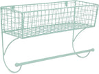 DII Rustic Farmhouse Bathroom Décor, Metal Storage, Large Towel Bar, Aqua