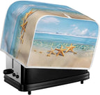 Beach Starfish Print Toaster Cover for Anti-Dust and Fingerprint, Kitchen Small Appliance, Microwave Toaster Oven Cover Decorative Accessories for Kitchen