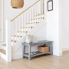 Craftsbury 36-Inch Wood Entryway Bench with Storage Shelf – Dove Gray Accent Bench for Entryway, Hallway, or Living Room – Small Space Seating with Farmhouse Charm by Alaterre Furniture