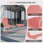 Patio Bistro Set Retro Metal Outdoor Seating Conversation 3 Pieces, 2 C-Spring