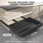 Seinloes 4 Pack Pull Out Cabinet Organizer 21" Deep,Full Extension 3 Slide Rails Slide Out Drawers With Raising Pad for Framed Cabinets,Expandable Width (15.4"-26.2"),No Drill Roll Out Shelves,Black
