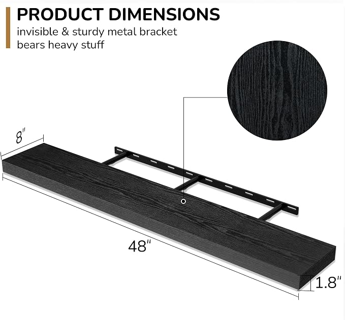 Fun Memories 48 Inch Floating Shelves