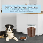LEAWALK 4.2Qt 2Pack Airtight Dog Cat Food Storage Container and Dog Treat Containers BPA-Free, PET Clear Stackable Pet Storage Bin, 1 Cup Scoop, 1 Sponge cleaning brush, Pop Top, With handle (Grey)