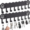 2-Pack Premium Iron Key Holder for Wall – Large Capacity & Multi-Functional, Dual Installation: Wall Mount & Adhesive, 8 Hooks Key Rack for Entryway, Kitchen, Bathroom, Office