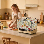 Toaster Oven Cover with Pockets, Washable Smart Oven Dust Cover Protective Kitchen Appliances Decor and Accessories, L, 18.5" x 22.5" x 13", Floral Pattern