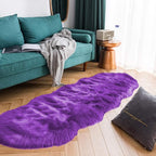 Latepis Runner 2x6 Purple Sheepskin Throw Rugs Washable Faux Fur Rug Shag Fluffy Carpet for Living Room Playroom Sofa Bedside Rugs Room Decor Sheepskin