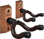 SNIGJAT 2 Pack Hardwood V-Shaped Guitar Holder Wall Mount - Hangs Acoustic, Electric & Bass Guitars