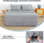 Extra Deep Pocket Full Sheet Set for Air Mattress, 6 Piece Air Bed Sheets Set with 18-24 Inches Depth, Soft & Breathable Inflatable Bed Sheet Set with Flat Sheet, Fitted Sheet and Pillowcases, Grey