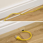 D-Line 157in Stainable Wood-Effect Corner Cable Concealer Multipack, Floor Wire Hider, Quarter Round Cord Cover, Organize Cords in Corners, Floor Molding - 10x 15.7in Lengths & Accessories