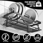 Shower Caddy Shelves Organizer, 3 Pack with Soap Holder, No Drilling Wall Mounted Self Adhesive Shelves, Matte Black